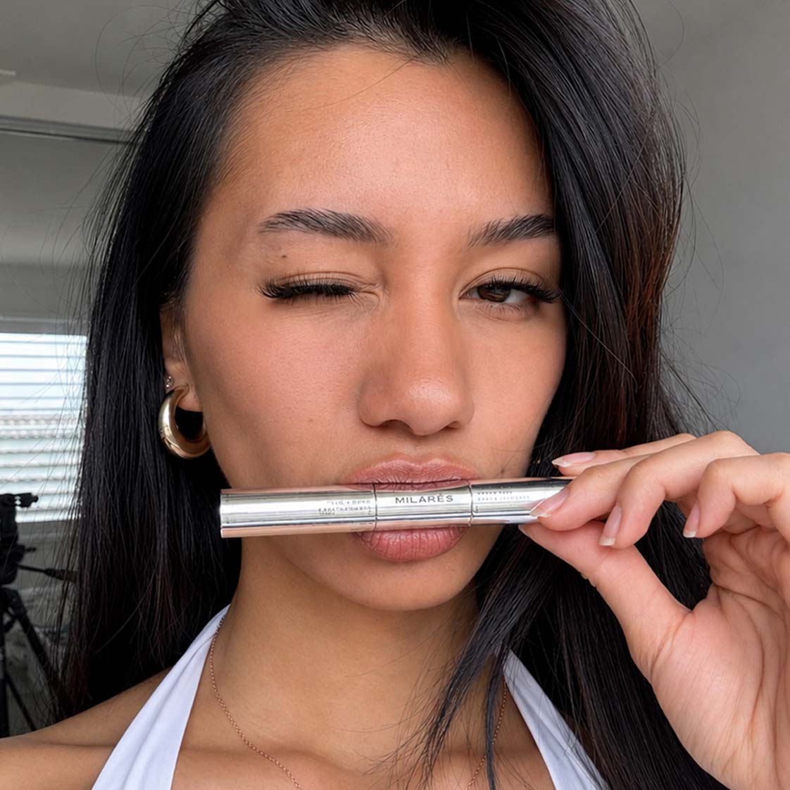 Extensions de cils en grappe sans démarcation