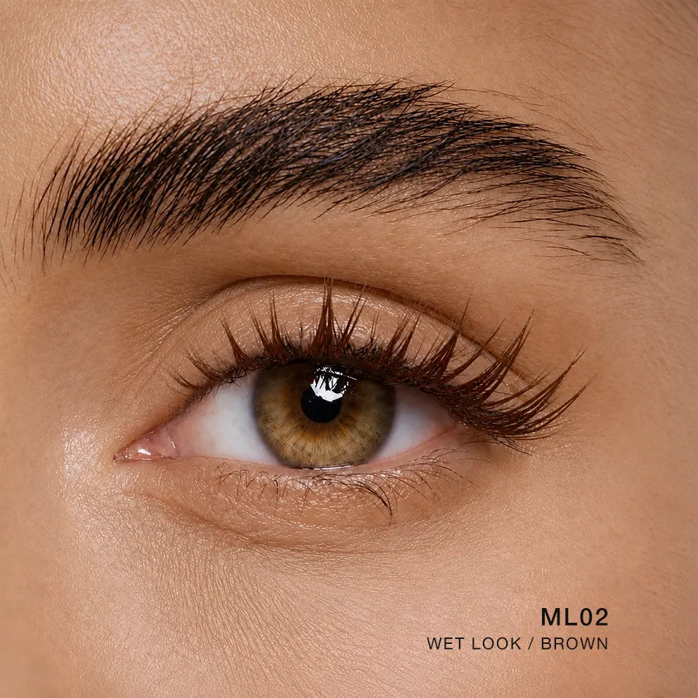 brown wet look lash clusters
